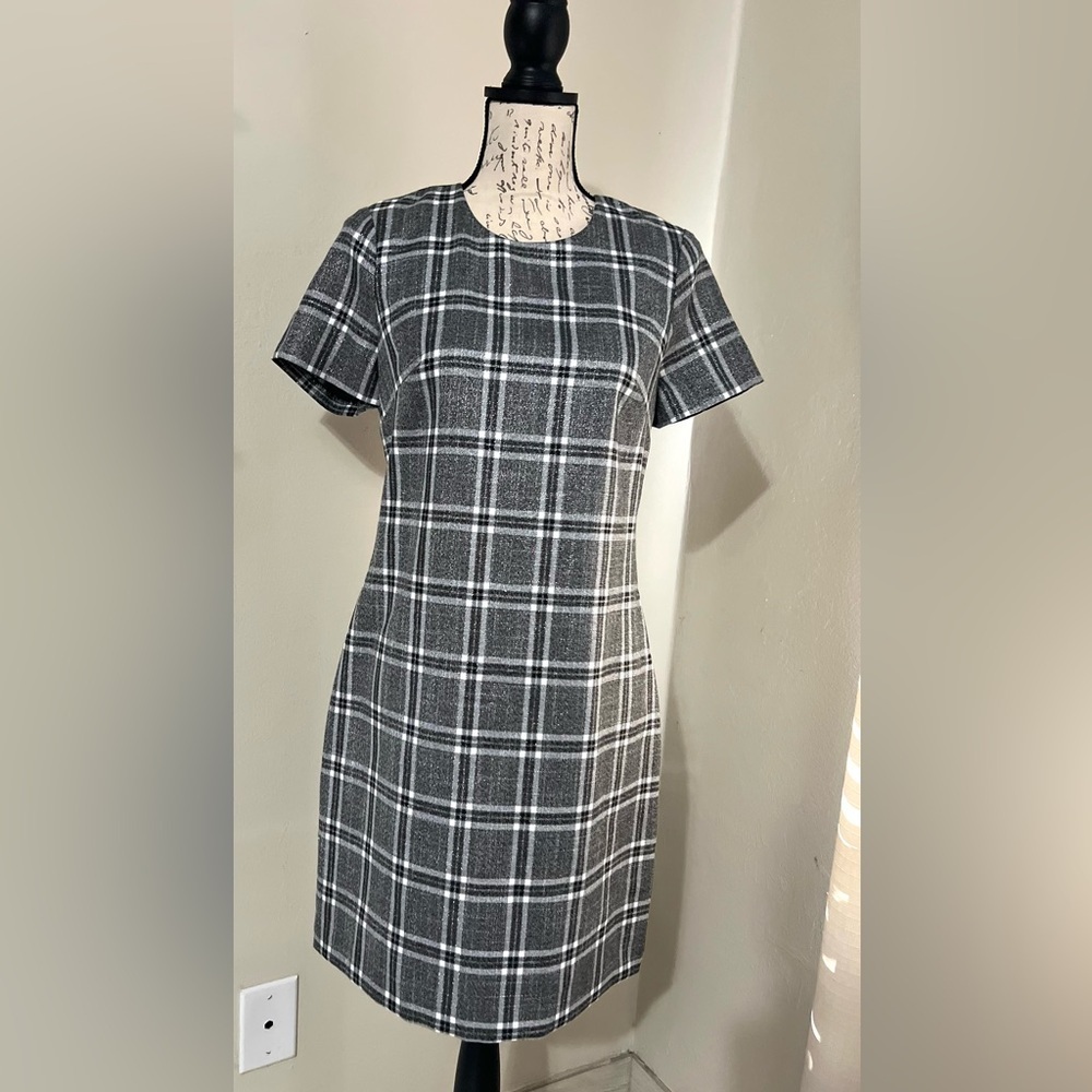 Calvin Klein Gray Plaid Mini Dress